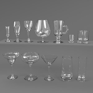 blender set drink glass 3D model