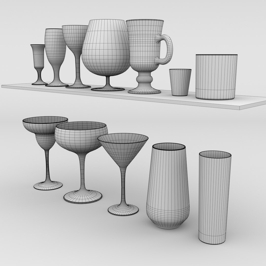 Blender Set Drink Glass 3D Model - TurboSquid 1287852