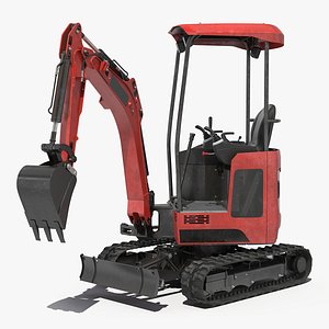 Tracked Mini Excavator Generic Rigged