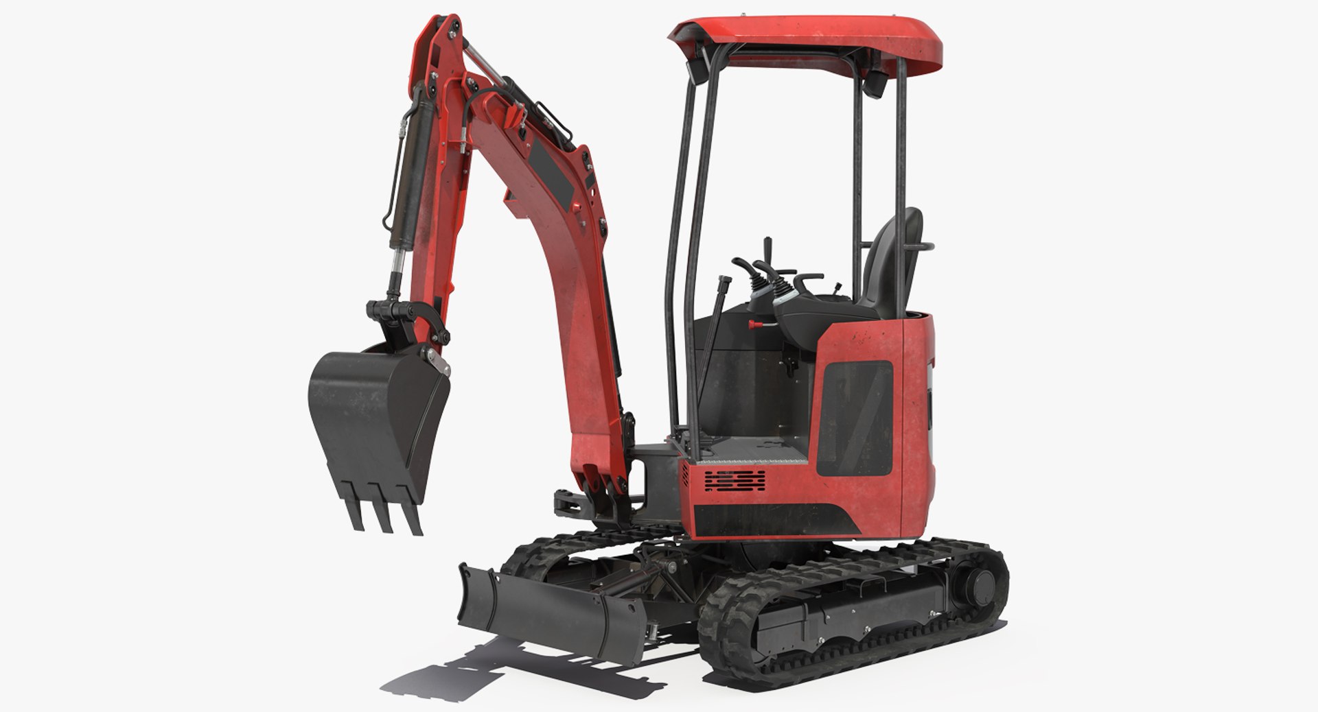 Tracked Mini Excavator Generic Rigged 3D model preview