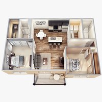3D Floor Plan Scene 4