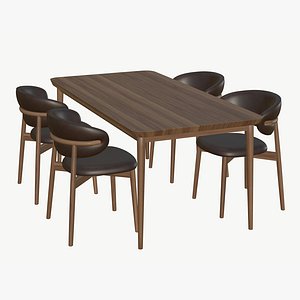 Realistic Dining Table Chair 3D model