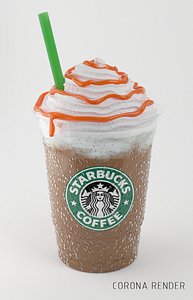 3d frappuccino caramel model