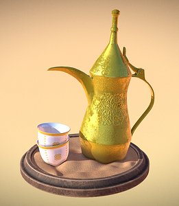 3D arabic coffee dallah finjan