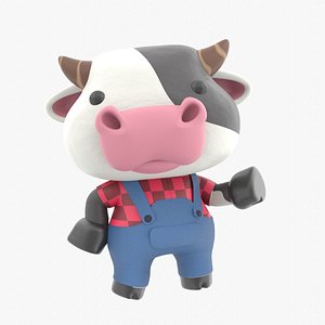 Cute Cow 3D Illustration 3D model