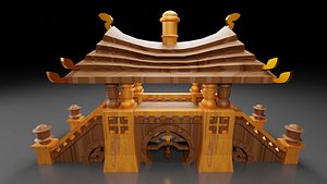 Japanese Architecture 3D model Low-poly 3D model 3D model