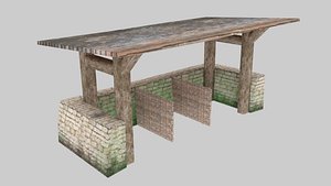 Medieval stable low poly