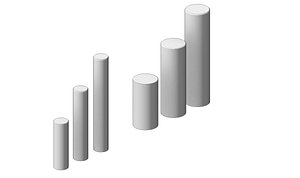 Concrete Palisade Set  6 Pieces  Round Garden Border Collection model