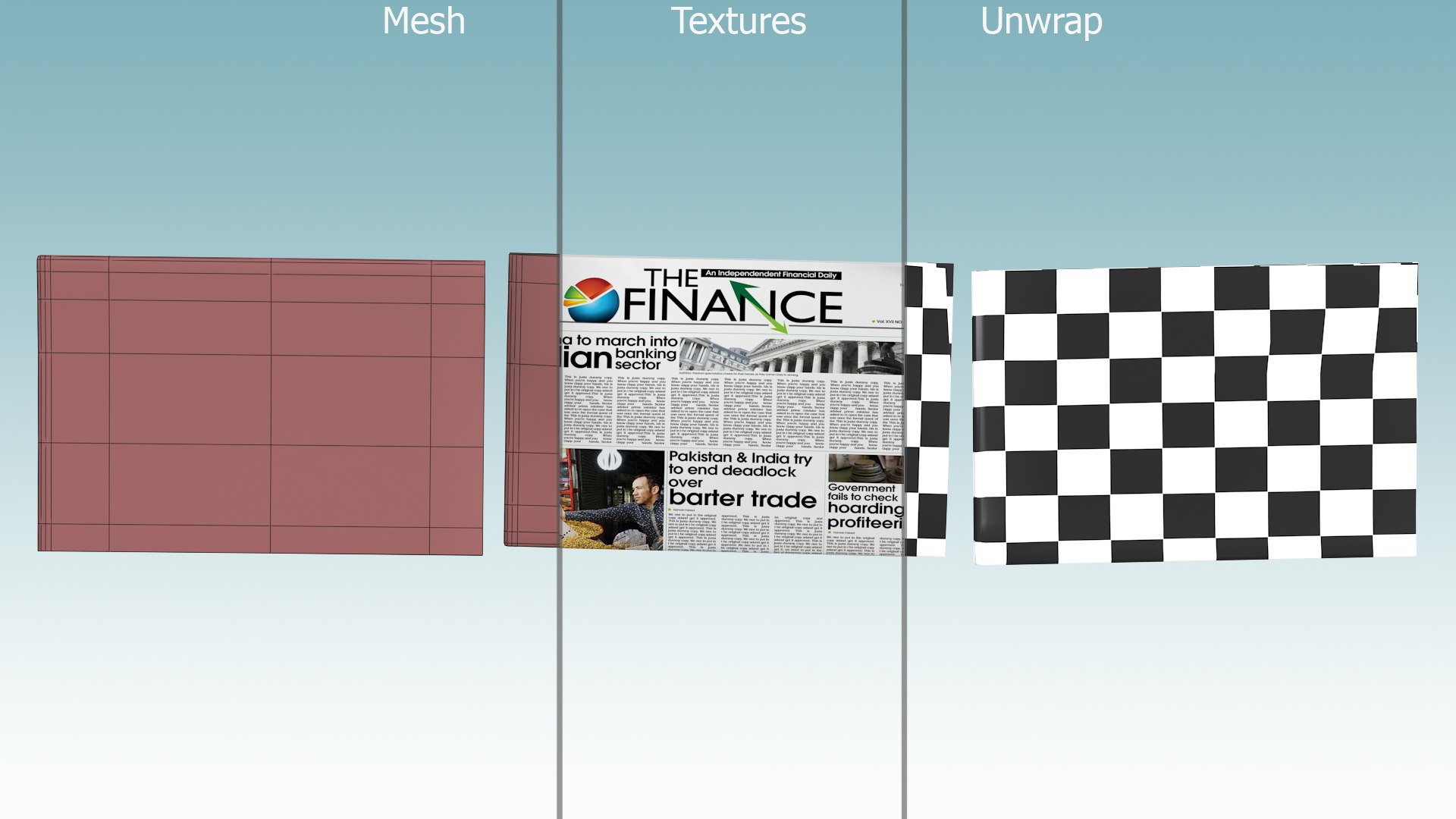Newspaper model https://p.turbosquid.com/ts-thumb/VW/Nnxd0t/zx/newspaperc4dmodel014/jpg/1682561691/1920x1080/fit_q87/95df1939fa78c64e50d6f079a2eb0d8bae63f73b/newspaperc4dmodel014.jpg