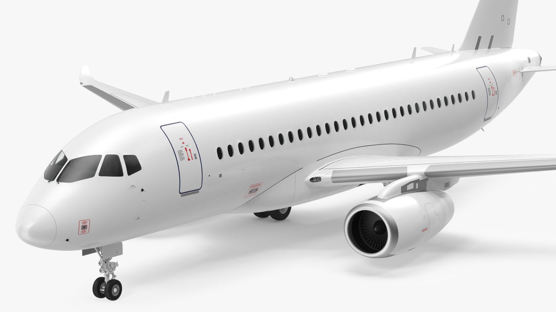 SSJ100 Aircraft Rigged 3D model preview