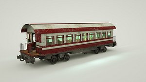 3D old train wagoon