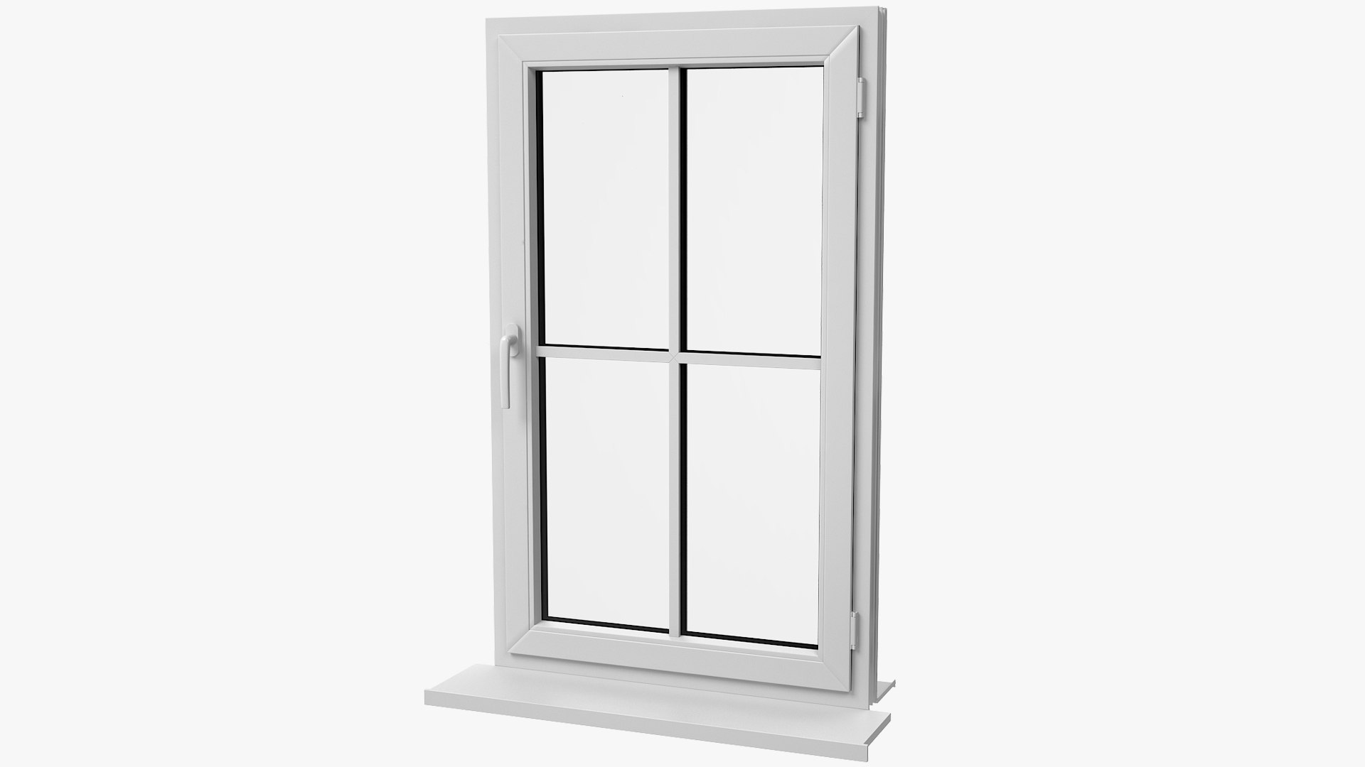 Classic Window 2x2 Panels 3D model preview