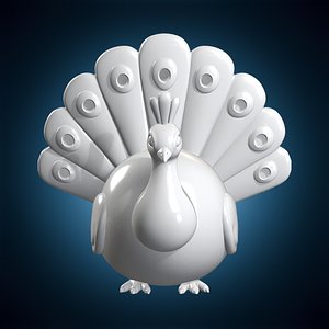 3D model Stylized Peacock 3D Print Model