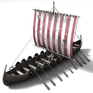 3d model boat viking
