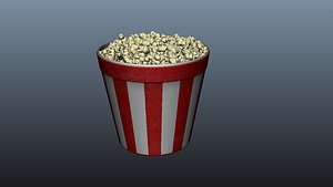 Asset popcorn 3d rig model for maya