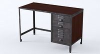 Radcliff Wood Metal File Desk