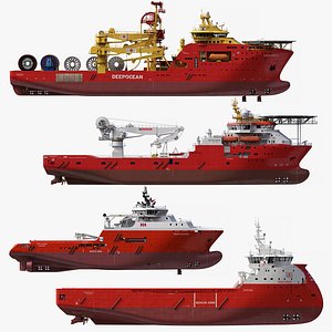 3D Collection of Offshore Construction Vessel OCV