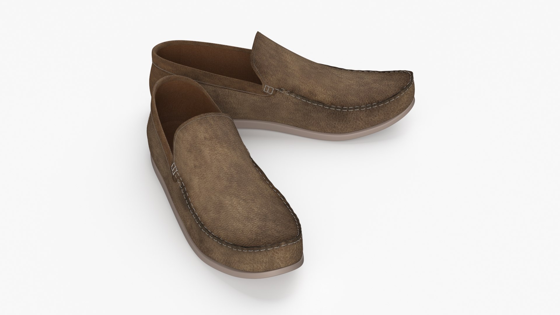 Classic Brown Loafers 3D model preview