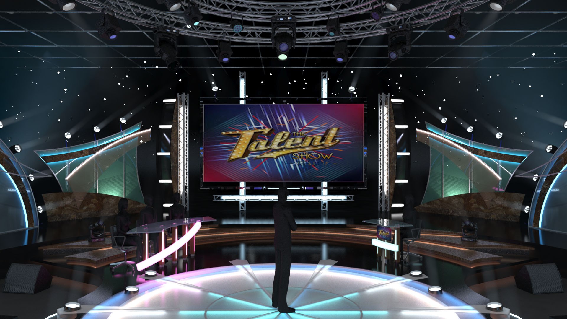 Virtual TV Studio Entertainment Set 2 3D - TurboSquid 1987884
