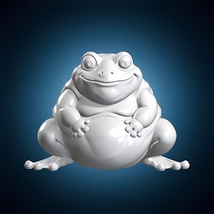 Stylized Chubby Frog 3D Print Model