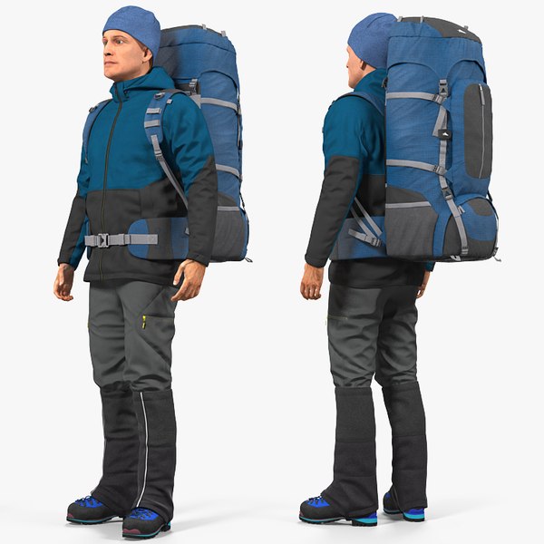 winter hiking clothes backpack 3D