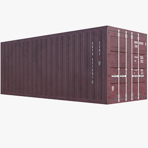 Container 20 ft ISO Low Poly model 3D model