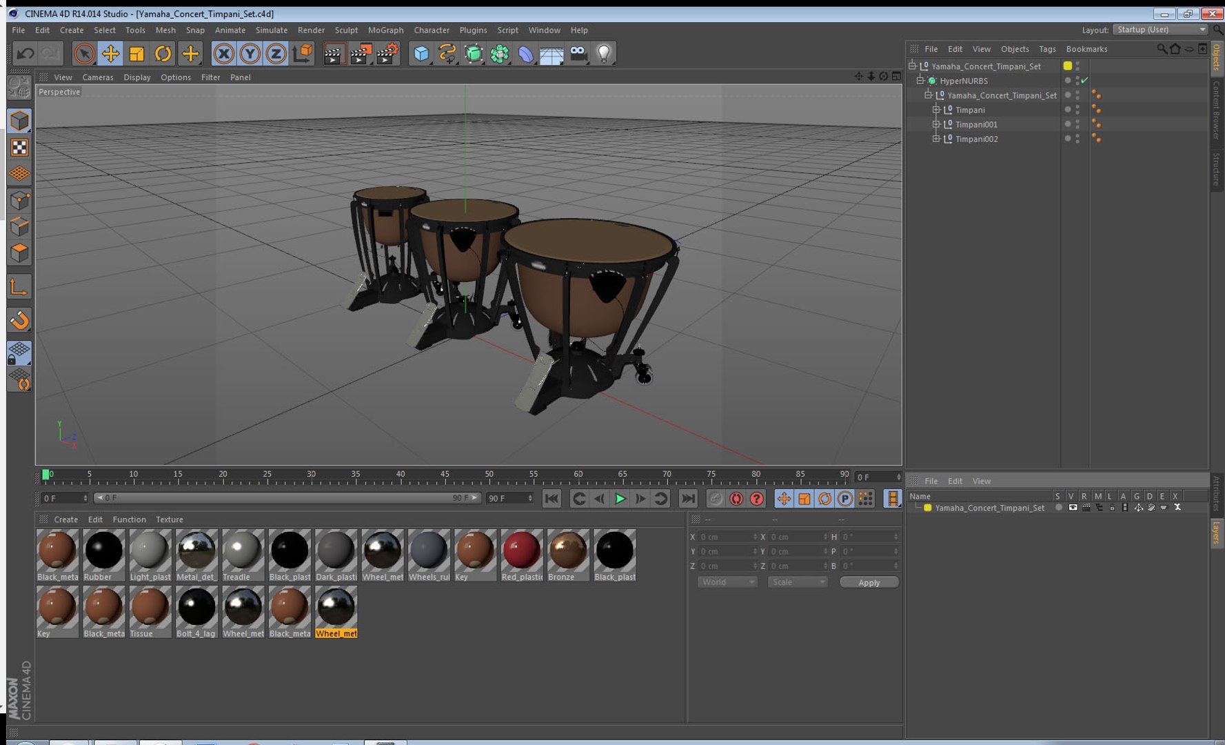 3D yamaha concert timpani set - TurboSquid 1362555