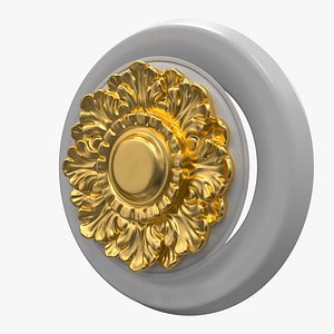 Plaster Ventilation Duct with Ornate Ceiling Rosette 3D Model12