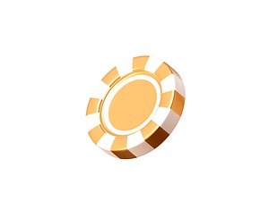 3D 3d golden casino poker chips