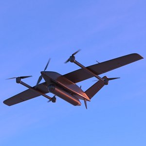 3D model Advanced Military UAV Surveillance Platform Black Rigged for Maya