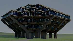 3D geisel library building architecture