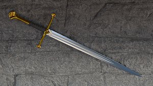 3D model Realistic Medieval Metal Sword - Game and Cinematic