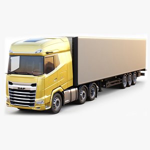DAF XG semi truck with trailer 3D