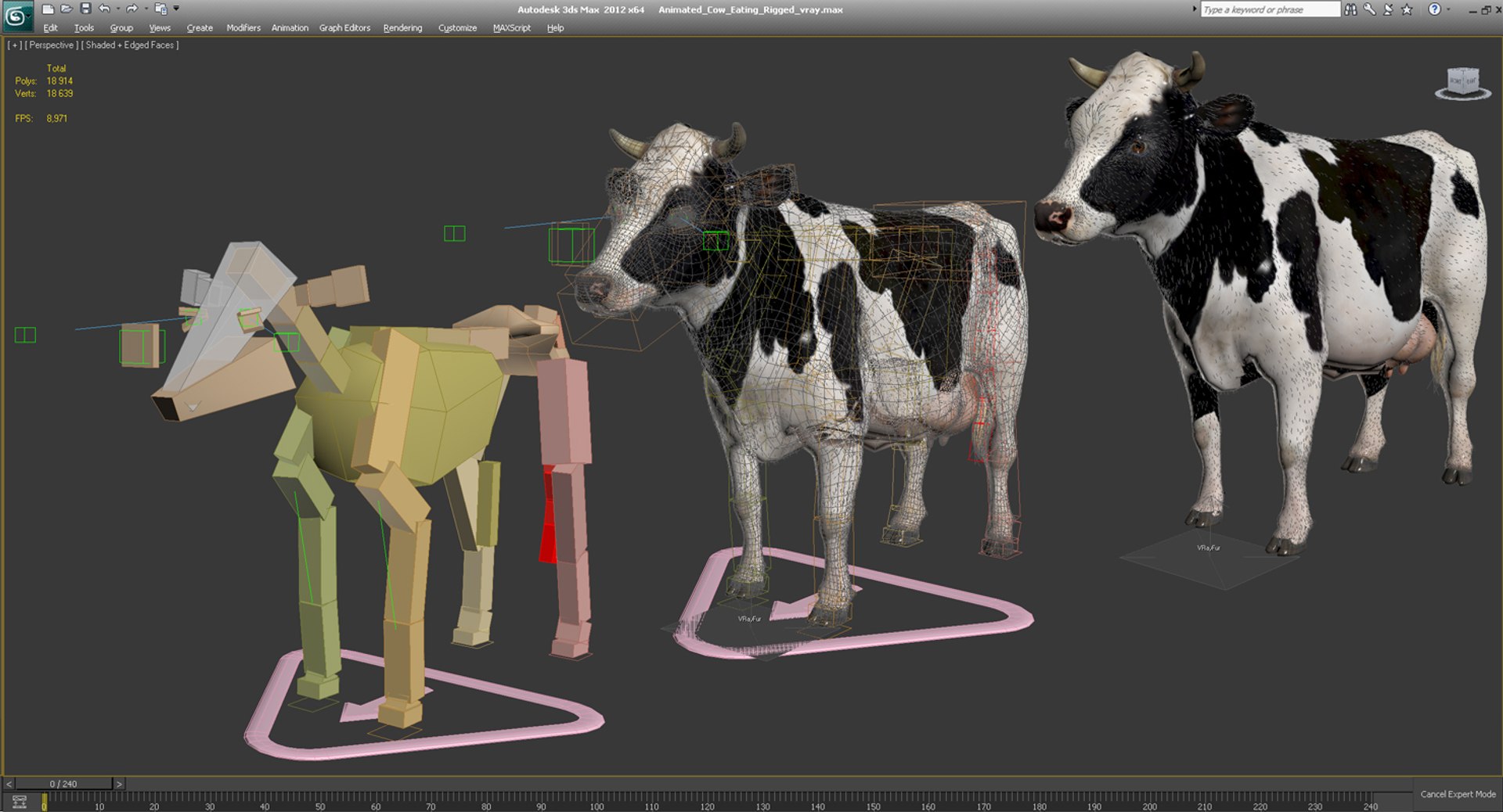 Grass eating cow animal 3D model - TurboSquid 1418613