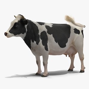 Animated Cow Eating Rigged 3D Model