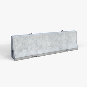 Concrete Jersey Barrier 3D