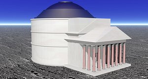 3d obj ancient roman pantheon