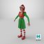 3D Christmas Elf Female