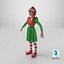 3D Christmas Elf Female