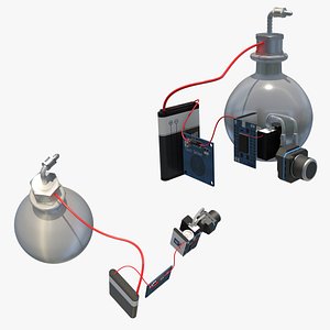 Electronic Sensor Prototype with Spherical Container 3D model