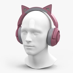 Mannequin Head Wearing Razer Kraken BT Kitty Edition Turned Off