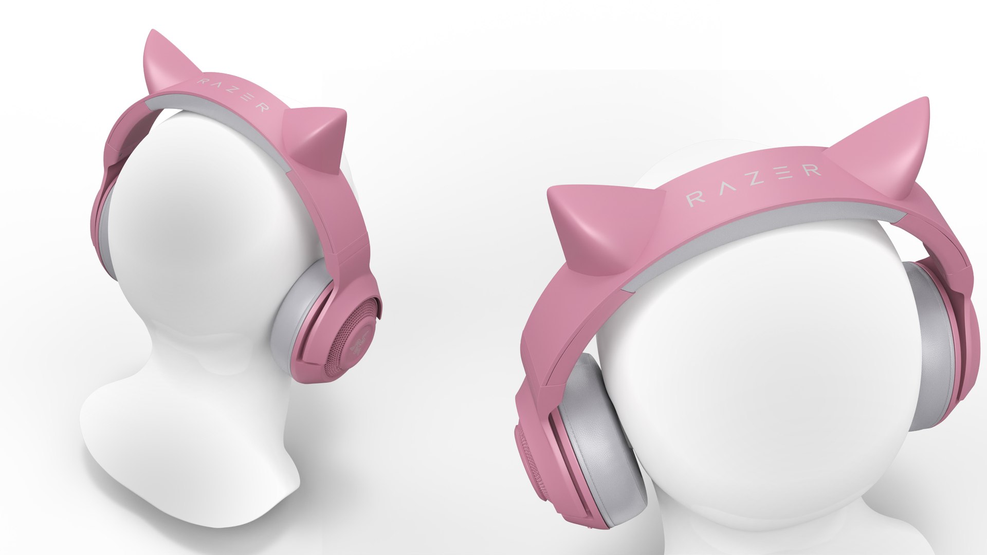 Mannequin Head Wearing Razer Kraken BT Kitty Edition Turned Off 3D
