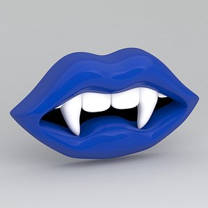 3D Vampire blue Lips model