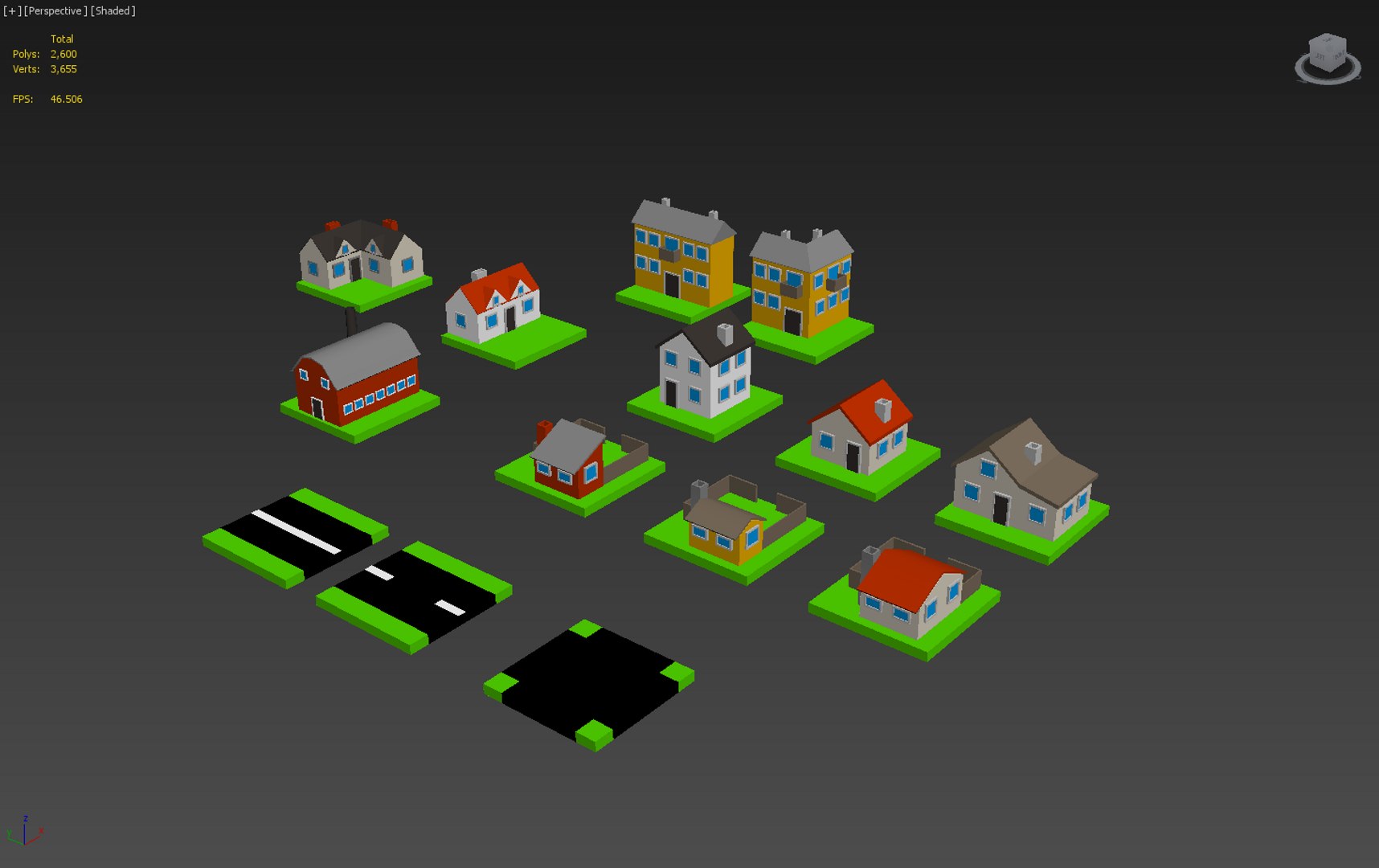 Tiles Simple Houses Colored Max