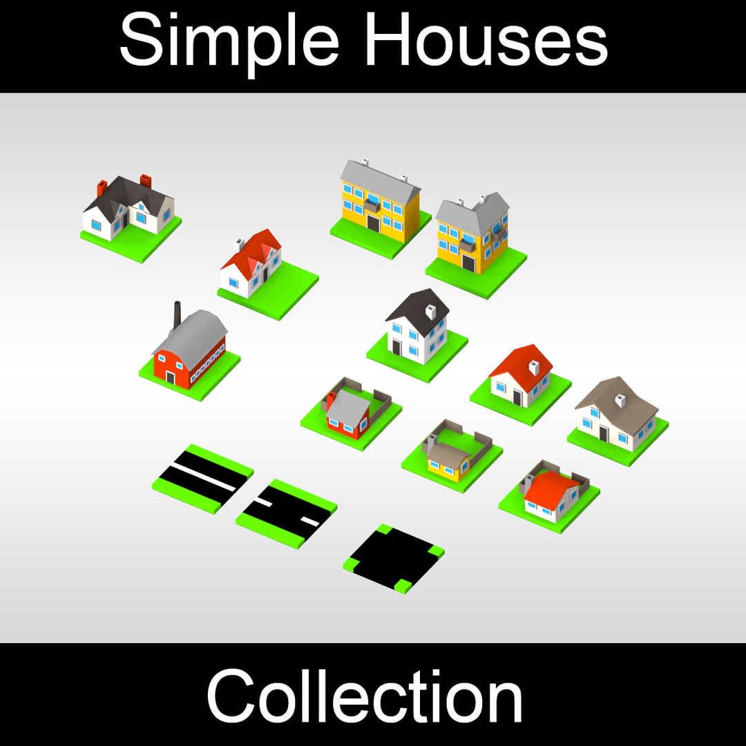 Tiles Simple Houses Colored Max