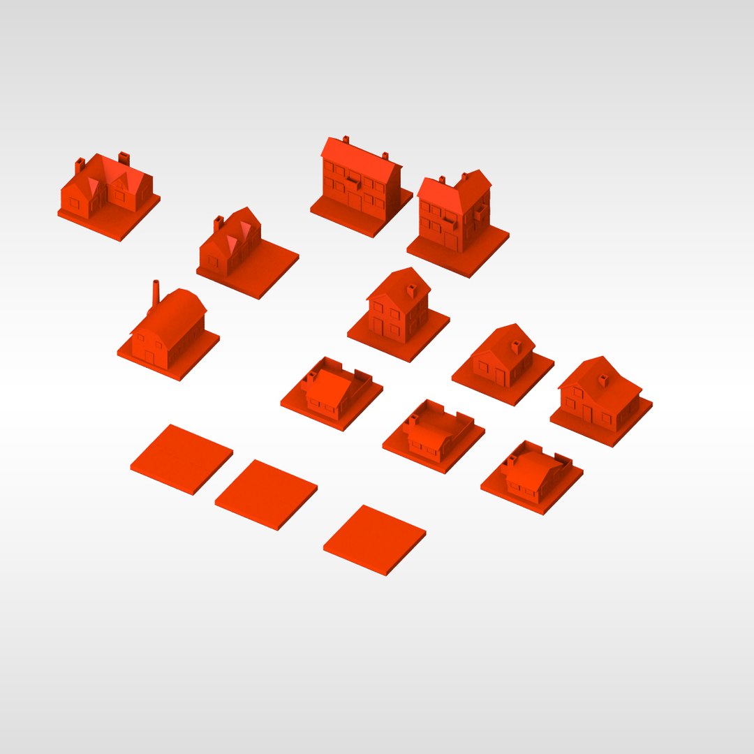 Tiles Simple Houses Colored Max