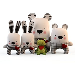 3d frog bears textile