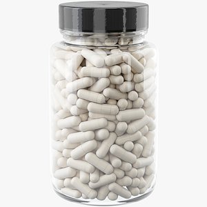 3D Glass Jar with Pills model