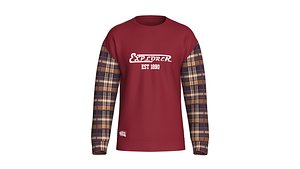 3D Men Printed Shoulder Drop Sweatshirt With Patch