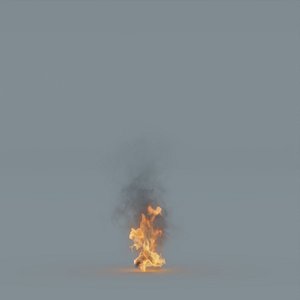 High Rez 3D Fire with Small Flames Perfectly Loopable in 120 frames - VDB Model